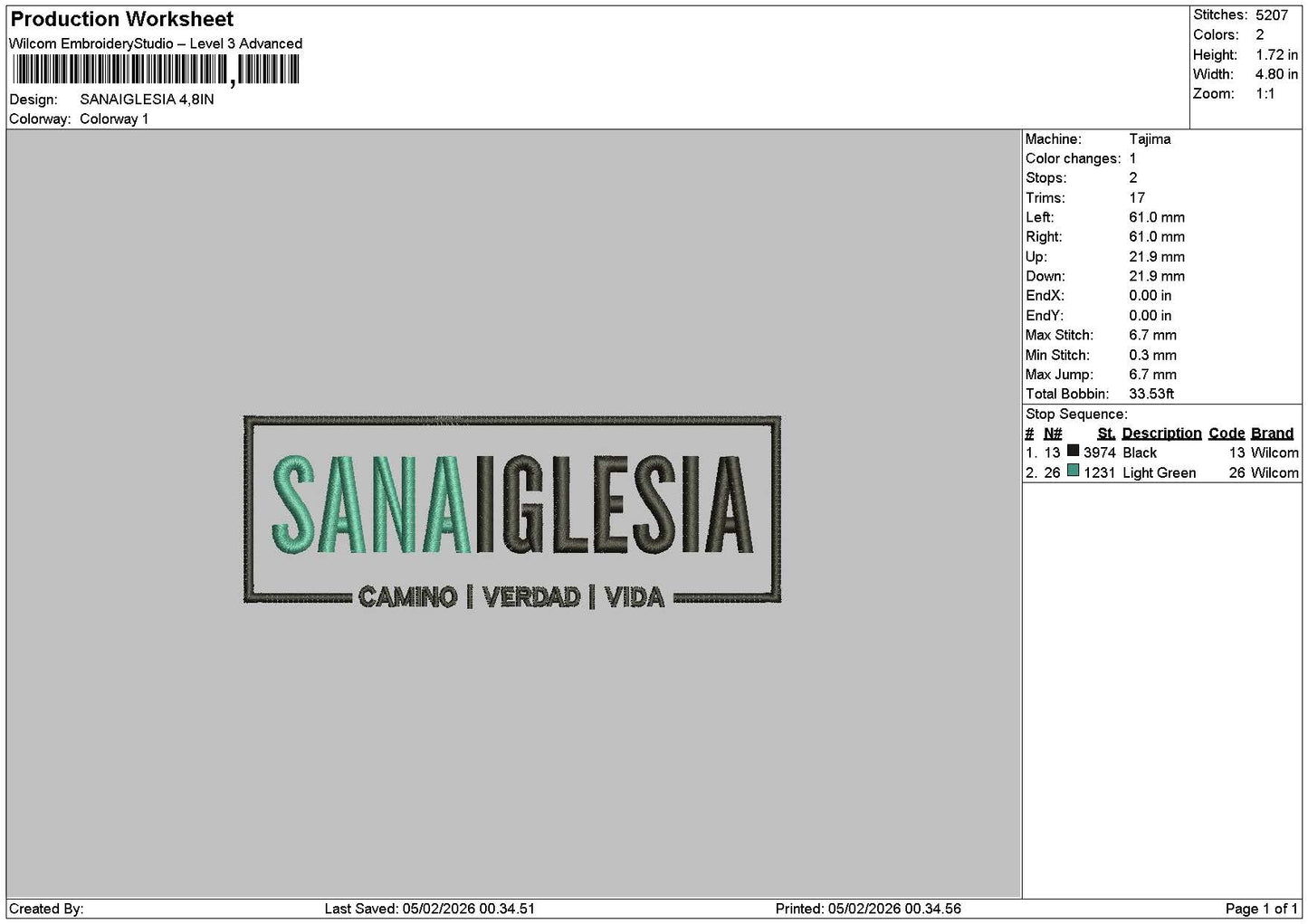 Sanaiglesiatext Embroidery File 6 sizes