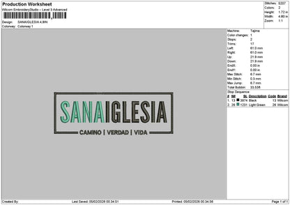 Sanaiglesiatext Embroidery File 6 sizes