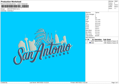 San Antonio Embroidery File 4 sizes