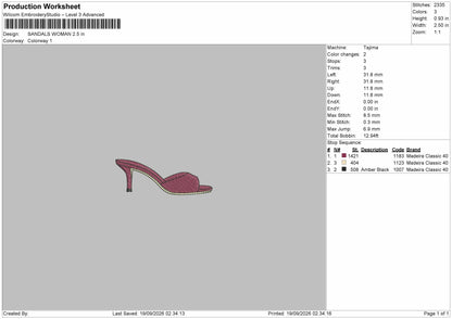 Small Heels Embroidery Machine Design File 6 sizes