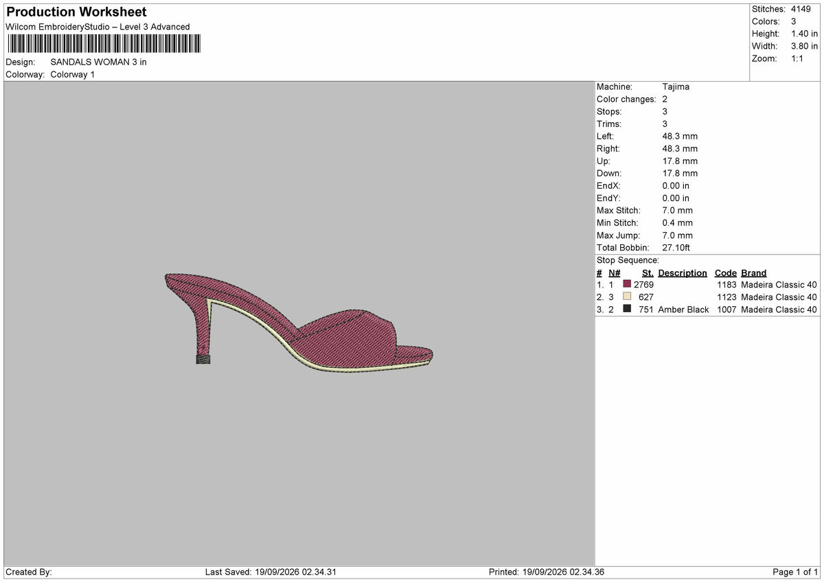 Small Heels Embroidery Machine Design File 6 sizes