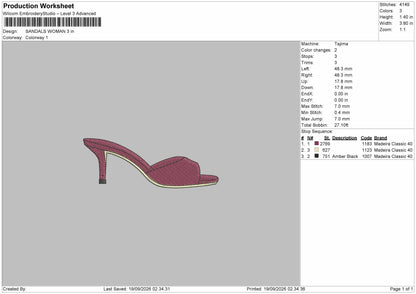 Small Heels Embroidery Machine Design File 6 sizes