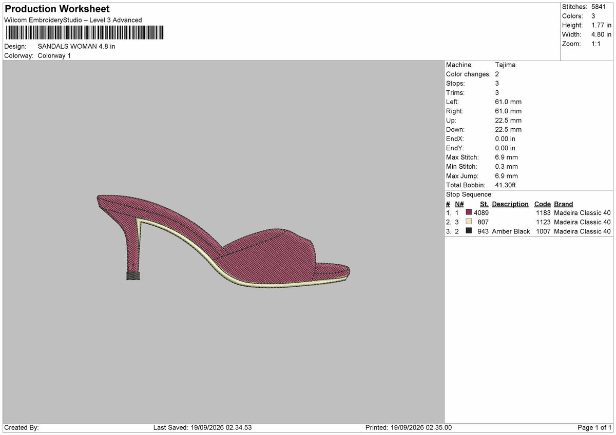 Small Heels Embroidery Machine Design File 6 sizes