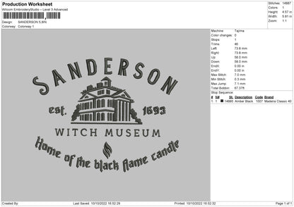 Sanderson Emboidery File 6 sizes