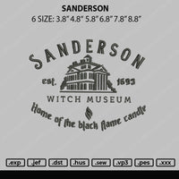 Sanderson Emboidery File 6 sizes