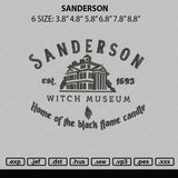 Sanderson Emboidery File 6 sizes