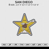 SAN DIEGO Embroidery File 6 size