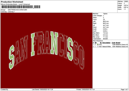 Fransiscotext 1503 Embroidery File 6 sizes