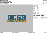 Santa Barbara Embroidery File 4 size
