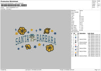 Santa Barbara 02 embroidery File 6 sizes