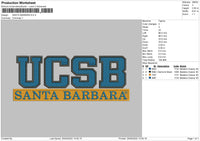 Santa Barbara Embroidery File 4 size