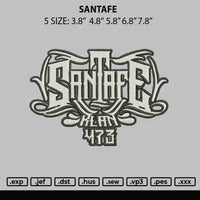 Santafe Embroidery File 5 sizes