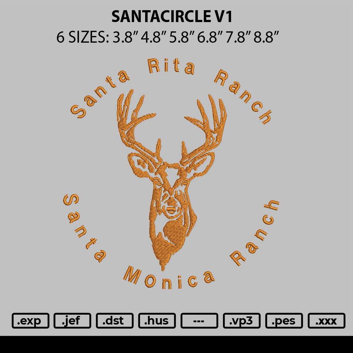 Santacirlce V1 Embroidery File 6 sizes