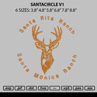Santacirlce V1 Embroidery File 6 sizes