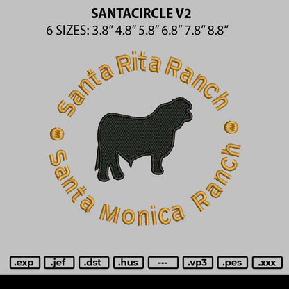 Santacircle V2 Embroidery File 6 sizes