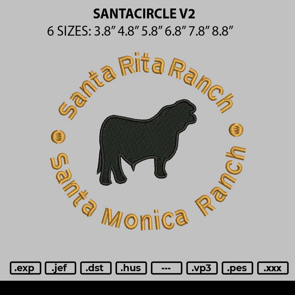 Santacircle V2 Embroidery File 6 sizes