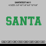 Santatext 0611 Embroidery File 6 sizes