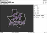 Nightmaretext 0206 Embroidery File 6 sizes