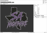 Nightmaretext 0206 Embroidery File 6 sizes