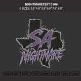 Nightmaretext 0206 Embroidery File 6 sizes