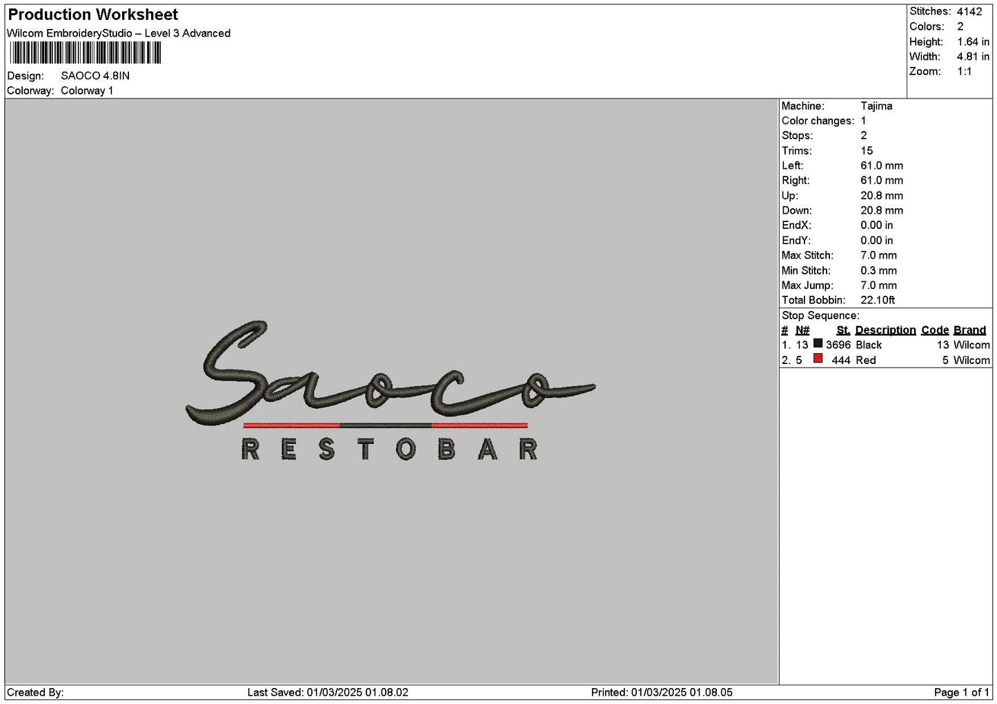 Saocotext Embroidery File 6 sizes