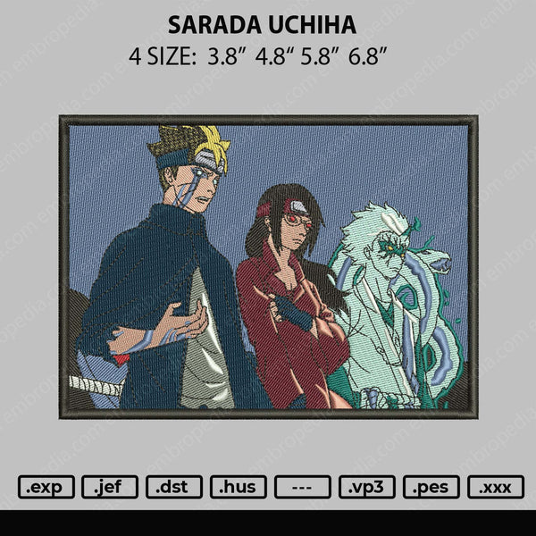 Sarada Uchiha Embroidery File 4 size