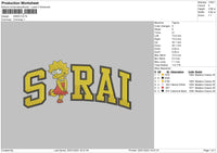Sarai Embroidery File 6 sizes