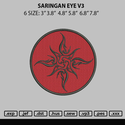 Saringan Eye V3 Embroidery File 6 sizes