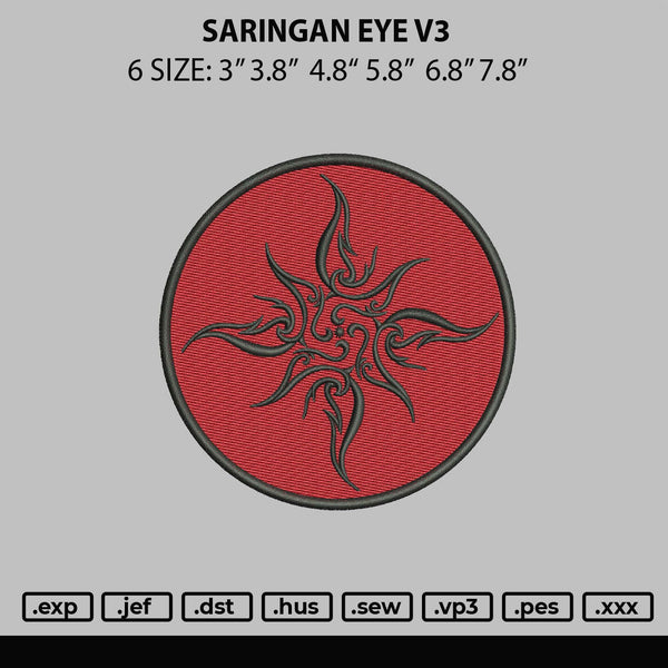 Saringan Eye V3 Embroidery File 6 sizes
