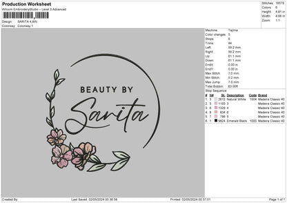 Saritatext Embroidery 2 Files