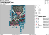 Sasuke Graphic Embroidery File 6 sizes