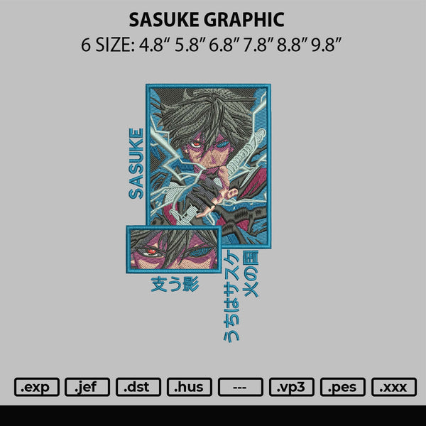 Sasuke Graphic Embroidery File 6 sizes