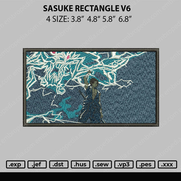 Sasuke Rectangle V6 Embroidery File 4 size