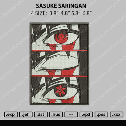 Sasuke Saringan Embroidery File 4 size