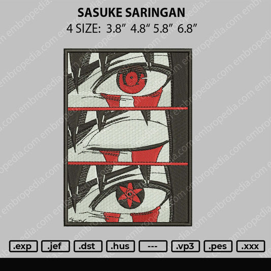 Sasuke Saringan Embroidery File 4 size