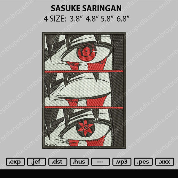 Sasuke Saringan Embroidery File 4 size
