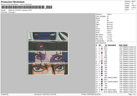 Sasuke Uciha 4 Ver Embroidery File 4 sizes