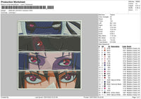 Sasuke Uciha 4 Ver Embroidery File 4 sizes