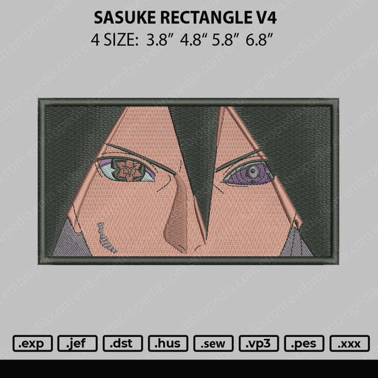 Sasuke Rectangle V4 Embroidery File 4 size