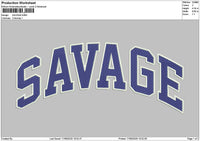 Savagetext 01 Embroidery File 6 sizes