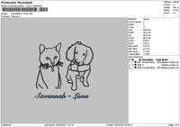 Cat Dog Outline 02 Embroidery File 6 sizes