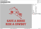 Horsetext Embroidery Machine Design File 6 sizes