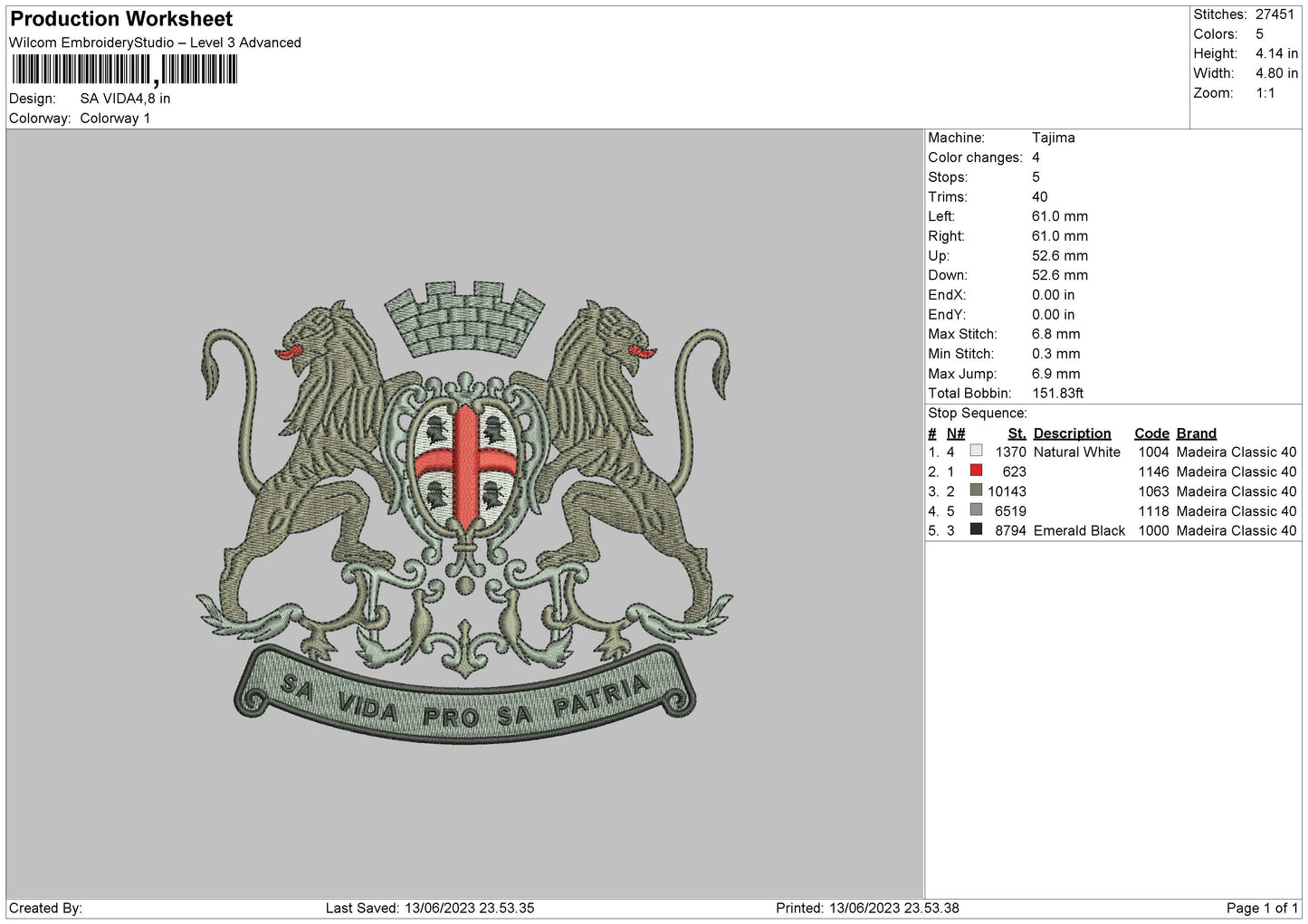 Sa Vida Embroidery File 6 sizes