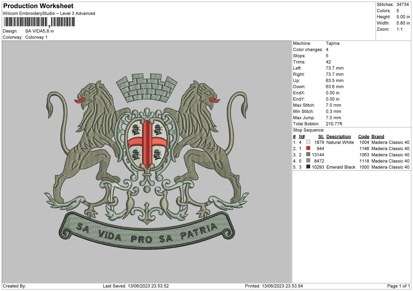Sa Vida Embroidery File 6 sizes