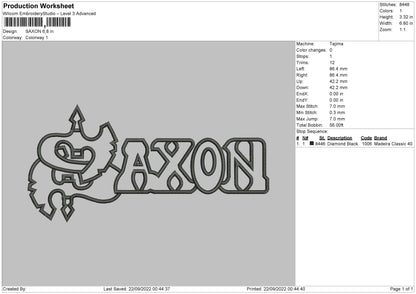 Saxon Embroidery File 6 sizes