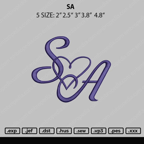 SA Embroidery File 4 size