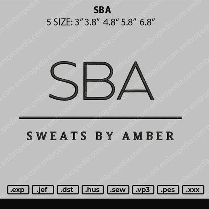 SBA Embroidery File 5 size