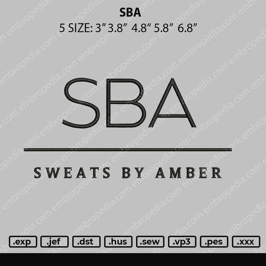 SBA Embroidery File 5 size