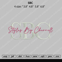 SBC Embroidery File 4 size