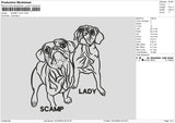 Lady Dogs Embroidery File 6 sizes